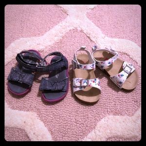 2 Pair Baby Girl Sandals (Toms / Carter’s)